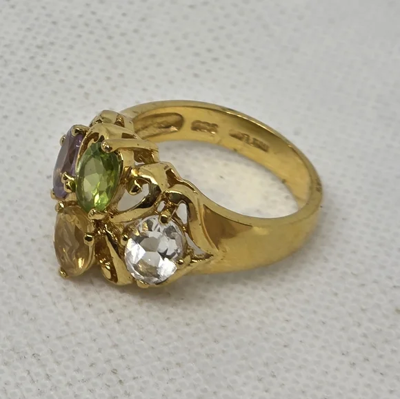 Host Pick Incredible Rare Victoria Wieck Peridot Amethyst Topaz Citrine Ring - Picture 4 of 9